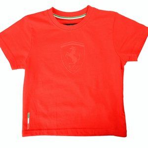 Scuderia Ferrari Kid "Shield Contrast Edge" Red Short Sleeve T-Shirt